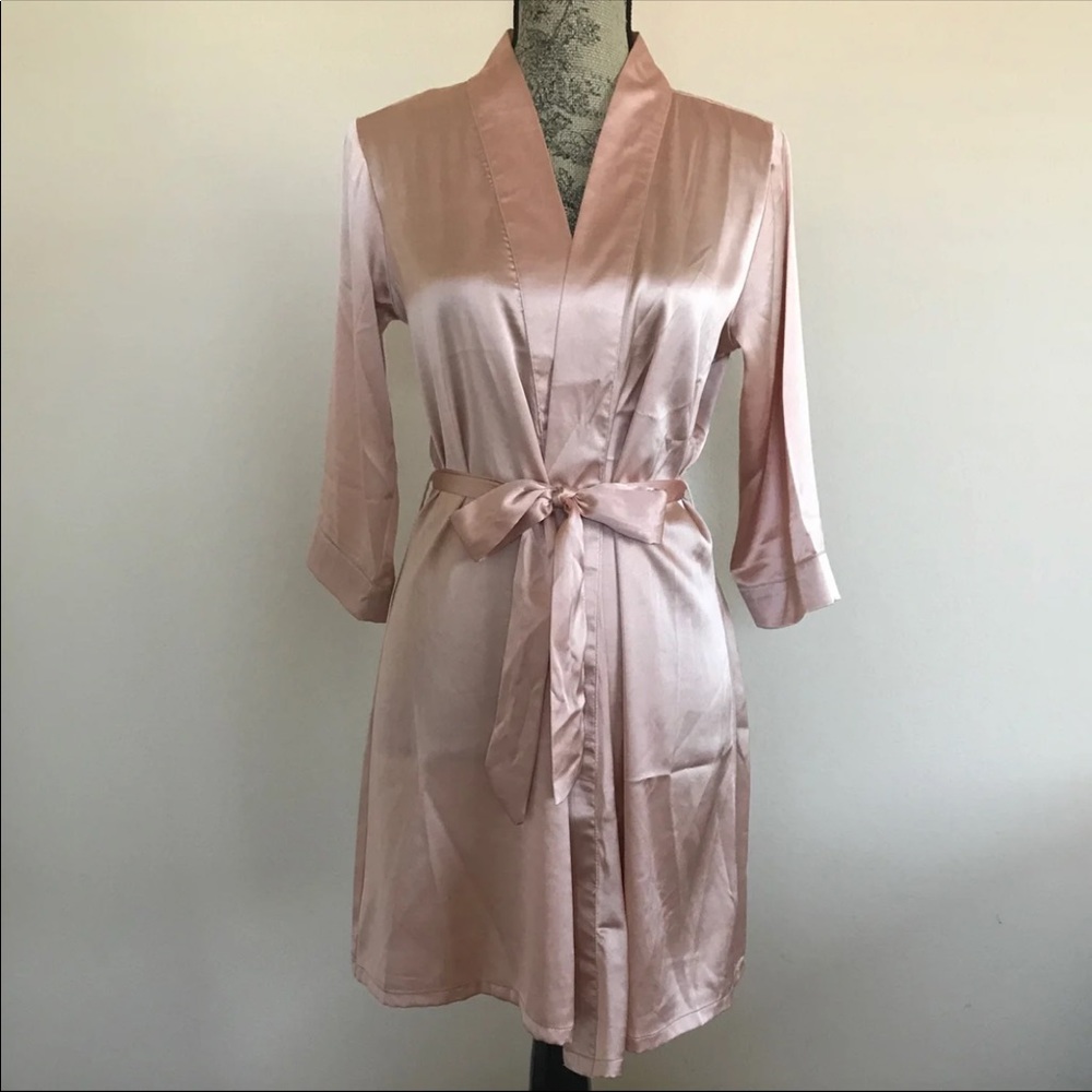 Boohoo pink satin robe